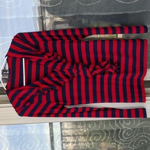 Ralph Lauren Sport Red and Navy Ruffle Top